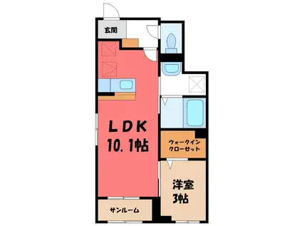 メゾン ド ファミーユ III(1LDK/1階)の間取り写真