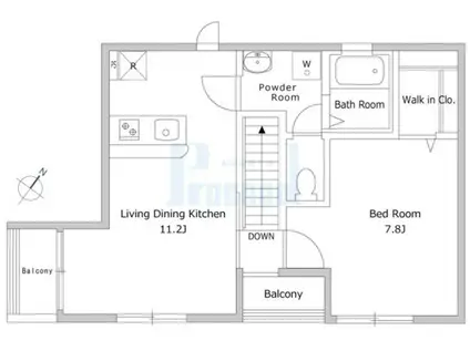 セラフィム(1LDK/2階)の間取り写真