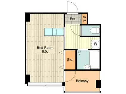 グロブナーハウス(ワンルーム/4階)の間取り写真