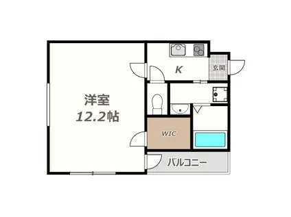 フジパレスあびこ(1K/1階)の間取り写真