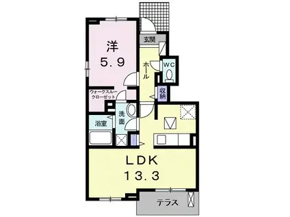 ピエナ II(1LDK/1階)の間取り写真