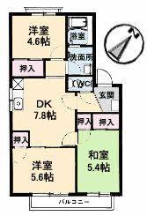 ヴィラ・シーハイル(3DK/1階)の間取り写真
