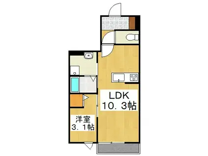 エスポワールA(1LDK/1階)の間取り写真
