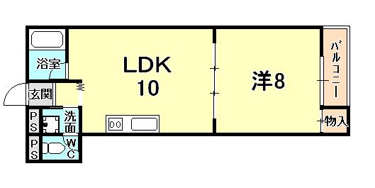サン・アーバン名次(1LDK/2階)の間取り写真