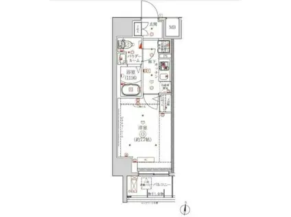 メビウス森下(1K/2階)の間取り写真