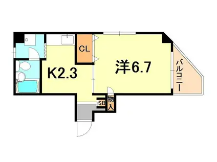 ヴェルドール兵庫II(1K/5階)の間取り写真