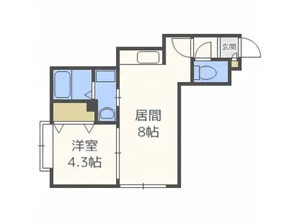 ピュア・シャインズ(1LDK/2階)の間取り写真