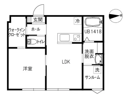 TRIBUTE 1(1LDK/2階)の間取り写真