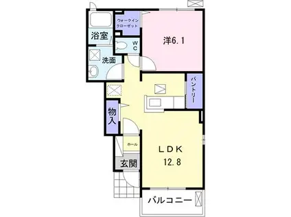 ガーデン フィオーレ II(1LDK/1階)の間取り写真