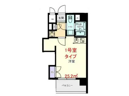 プラティーク日本橋水天宮(ワンルーム/7階)の間取り写真