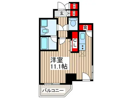 SYMPHONY(ワンルーム/10階)の間取り写真