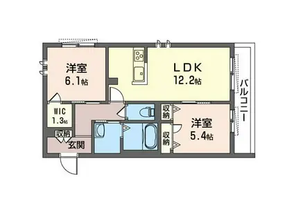 ル・クール阿佐ヶ谷(2LDK/2階)の間取り写真