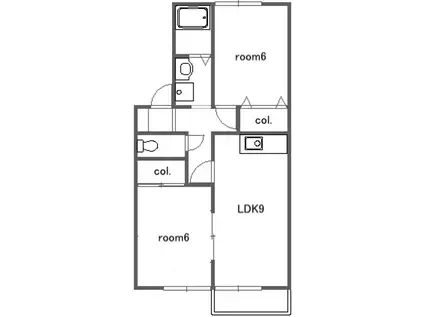 メリディアンキムラ(2LDK/2階)の間取り写真