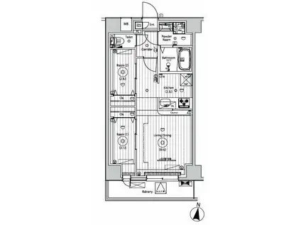メイクスアート五反野(2LDK/5階)の間取り写真