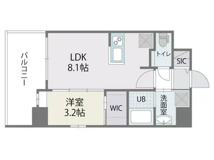 アルティザ博多ミッドシティ(1LDK/2階)の間取り写真