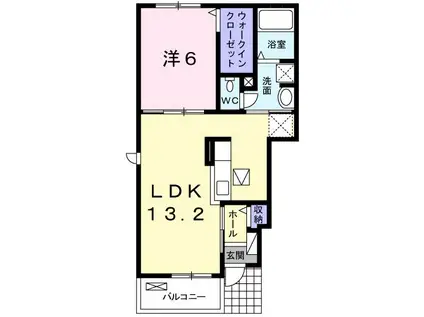 フェリス加西(1LDK/1階)の間取り写真