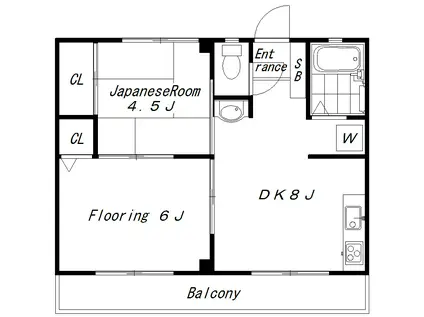 アカツキパレス(2DK/2階)の間取り写真