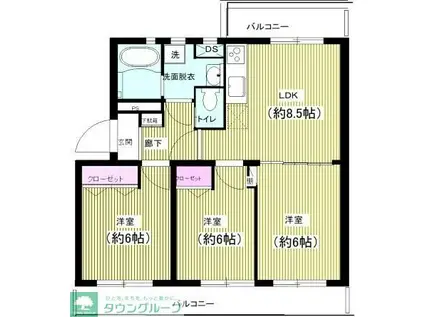 オリーブガーデン(3LDK/4階)の間取り写真