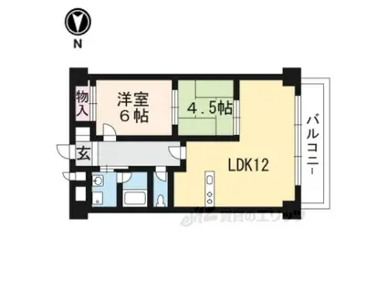 グレースコート洛(2LDK/2階)の間取り写真