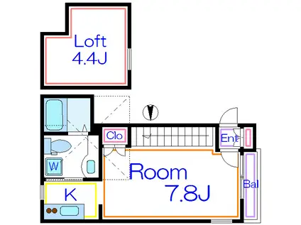 サンセリテ(1K/2階)の間取り写真