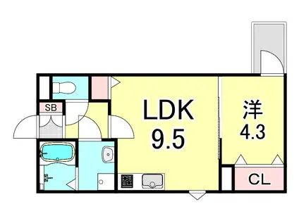 HGS甲子園(1LDK/3階)の間取り写真
