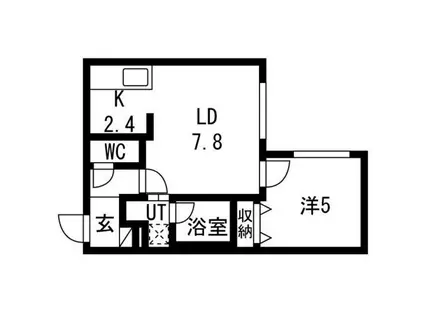 ドゥーロジュマンIII(1LDK/1階)の間取り写真