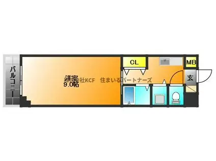 リファレンス久留米駅前(1K/4階)の間取り写真