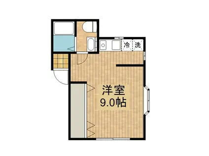 ヒルズサクラ(ワンルーム/1階)の間取り写真