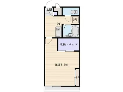 レオパレスロン(1K/1階)の間取り写真