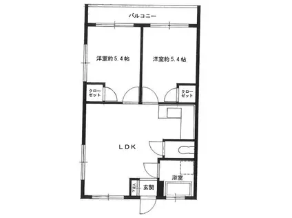 高野マンション(2DK/3階)の間取り写真