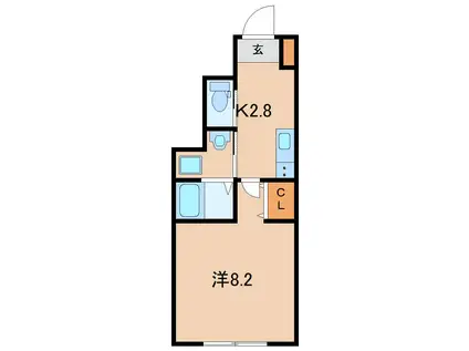 ELEPHANTIII(1K/1階)の間取り写真