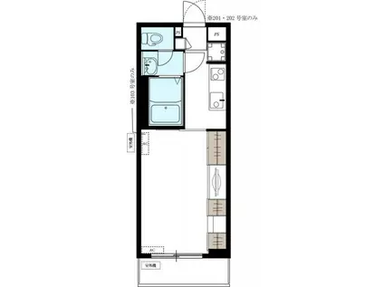 リブリ・カシオペアII(1K/1階)の間取り写真