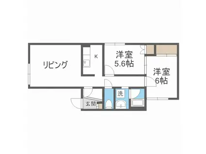 プレセアパレス(2LDK/3階)の間取り写真