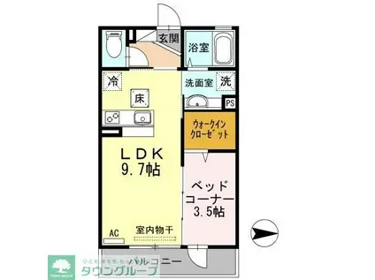 アニバーサリー(1LDK/1階)の間取り写真