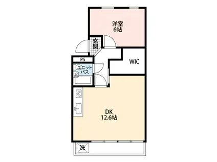 メゾン蓮花(1LDK/1階)の間取り写真