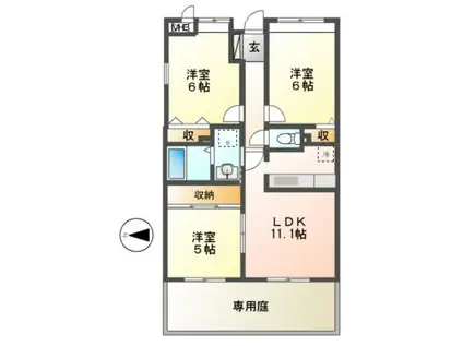 プリュ クレール(3LDK/1階)の間取り写真