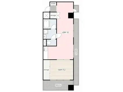 コスモ一橋学園(1LDK/7階)の間取り写真