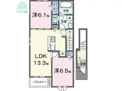 ベル フルリールリノア(2LDK/2階)の間取り写真