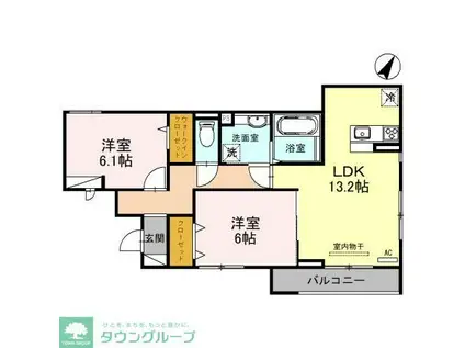 ウィスタリア・オクト(2LDK/3階)の間取り写真