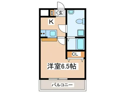 S-FORT玉川学園前(1K/2階)の間取り写真
