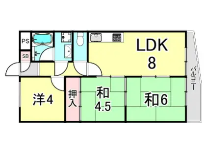 ロイヤルメゾン仁川II(3LDK/2階)の間取り写真