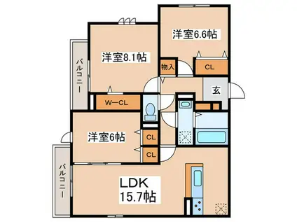D´BLESS湘南辻堂(3LDK/2階)の間取り写真