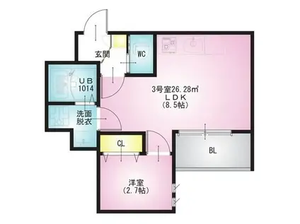 REGALEST CIEL大和田(1LDK/1階)の間取り写真