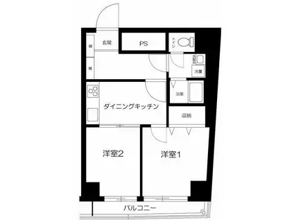 三田ハイデンス(2DK/5階)の間取り写真