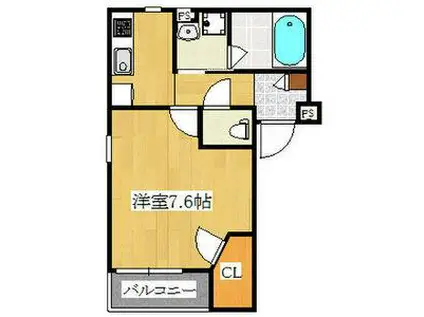 カサーディア加島I(1LDK/1階)の間取り写真