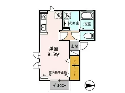 ラグーンY(ワンルーム/2階)の間取り写真