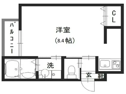 おーりとーりIII(1K/1階)の間取り写真