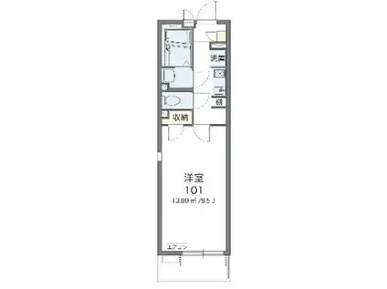 レオネクストヴァレッタ(1K/2階)の間取り写真
