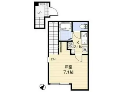 セルヴァグラン(1K/2階)の間取り写真