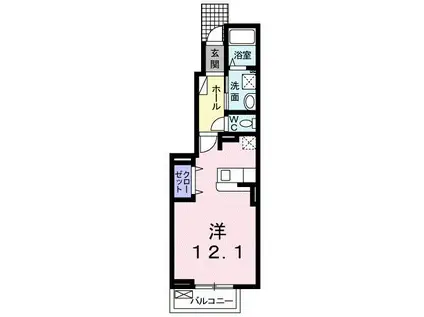 トゥインクル城南 B(ワンルーム/1階)の間取り写真